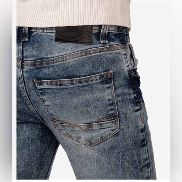 X RAY Boy's Ripped and Repaired Stretch Jeans Blue - Picture 4 of 6